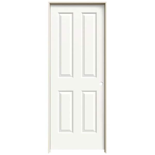 JELD-WEN 32 in. x 80 in. Coventry White Painted Left-Hand Smooth Molded Composite Single Prehung Interior Door