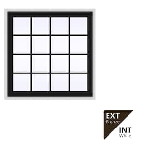 JELD-WEN 48 in. x 48 in. V-4500 Series Black Exterior/White