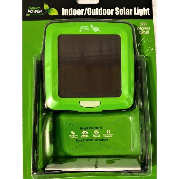 Nature Power Solar Powered Led Indoor Outdoor Swivel Light 24801 The Home Depot Nature Power Solar Powered Led Indoor, Indoor Solar Lights Home Depot