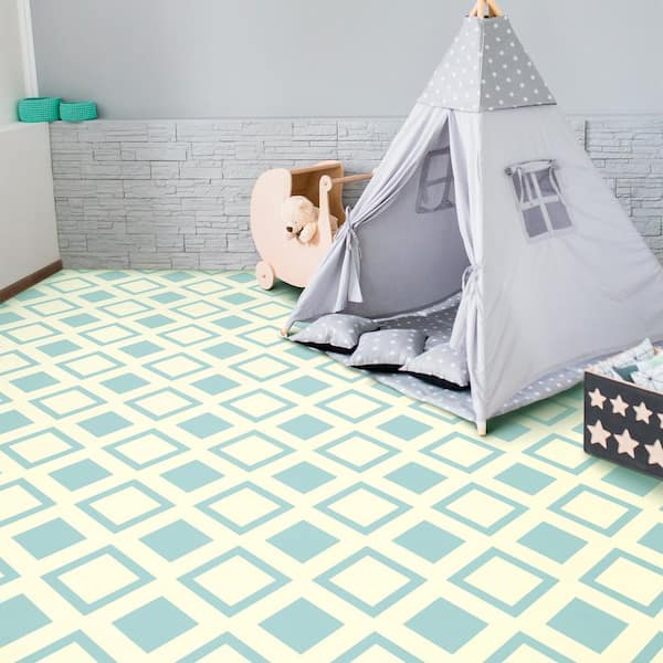 Times Square Blue Decorative Residential/Light Commercial Vinyl Sheet Flooring 13.2ft. Wide x Cut to Length