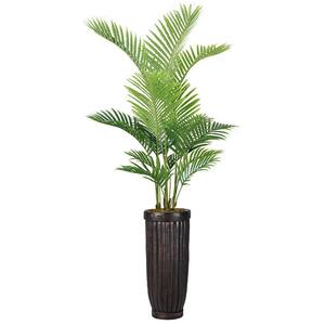 77 in. Artificial Real Touch Palm Tree in Fiberstone Planter