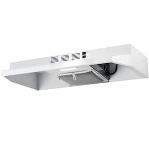 36-in Under Cabinet Range Hood with Charcoal Filter in White