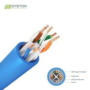 100 ft. Blue 23/4 Solid Copper Cat6e CMR (Riser) Bulk Data Cable