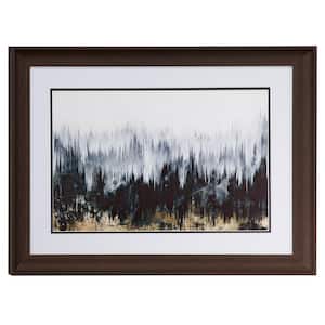 23.5 in. x 17.5 in. Black and White Abstract Landscape Painting