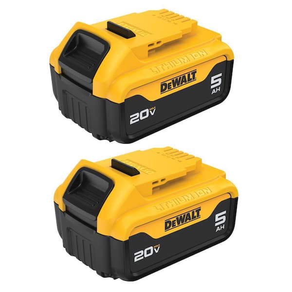 20V MAX XR Premium Lithium-Ion 5.0Ah Battery Pack and 20V MAX XR Premium Lithium-Ion 4.0Ah Battery Pack (2-Pack)