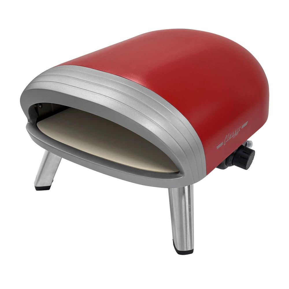 Classic Retro 12 in. Portable Outdoor Propane Pizza Oven in Matte Red