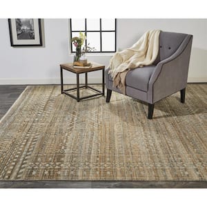 Eckhart Golden Brown/Gray 4 ft. x 6 ft. Abstract Wool Area Rug