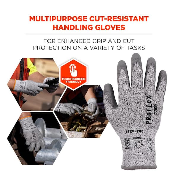 Gray Cut Resistant Work Gloves with CE Level 5 Protection, 12 Pairs Gray Cut Resistant Work Gloves with CE Level 5 Protection, 12 Pairs