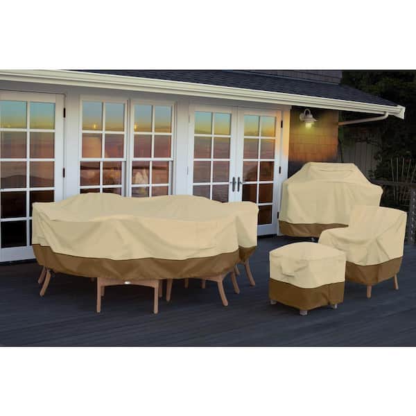 Classic Accessories Veranda Large Rectangular Patio Table And Chair Set Cover 70932 The Home Depot - Patio Chair Leg Caps Rectangular Canada