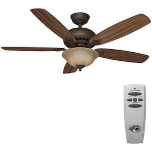 Southwind 52 in. Indoor LED Venetian Bronze Ceiling Fan with 5 Reversible Blades, Light Kit, Downrod and Remote Control