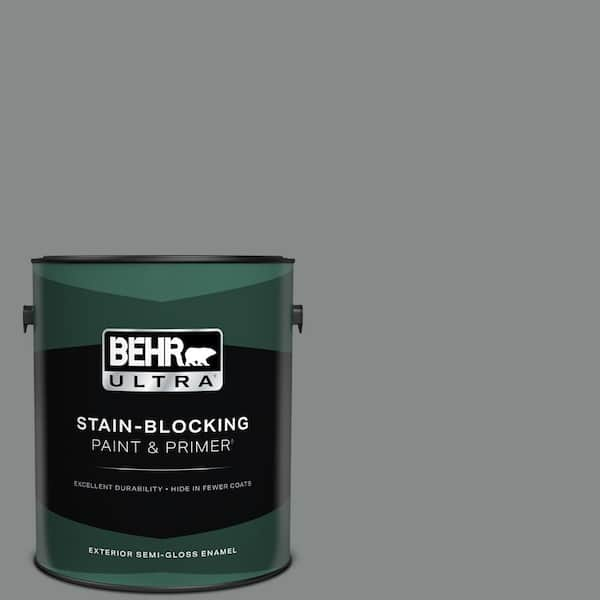 BEHR ULTRA 1 gal. #N460-5 Slate Rock Semi-Gloss Enamel Exterior Paint & Primer