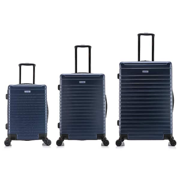 Home Blue Luggage Set Spinner - 20 IUDEESML-BLU Deep Lightweight in The in., 28 in., Hardside 3-Piece in. 24 Depot InUSA