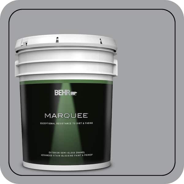 BEHR MARQUEE 5 gal. #N530-4 Power Gray Semi-Gloss Enamel Exterior Paint & Primer