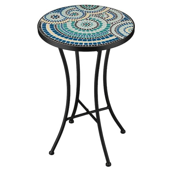 Regal Art & Gift 21 in. Metal and Ceramic Mosaic Plant Stand - Ripple