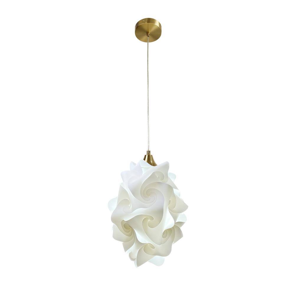 Chi 1-Light White Shaded Pendant Light