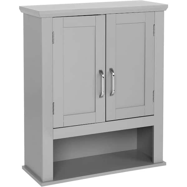 Cubilan 21 in. W x 8.5 in. D Grey Decorative Wall Shelf, Medicine Cabinet