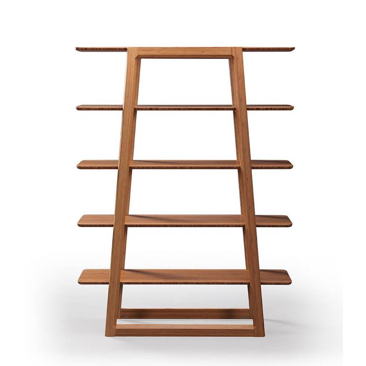 Greenington Currant 61.8 in. Caramelized Bamboo 5-Shelf Ladder Bookcase