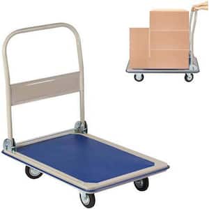660 lbs. Weight Capacity Folding Platform Cart Heavy-Duty Hand Truck Moving Push Flatbed Dolly Cart for Warehouse & Home