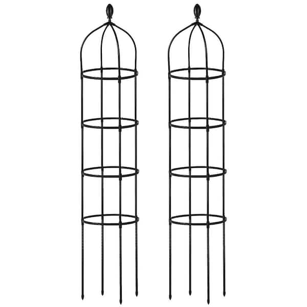 70.86 in. Iron Adjustable Climbing Plant Obelisk Trellis 2-Pack Garden Trellis