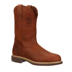 Men's Carbo-Tec Non Waterproof 11 inch Wellington Work Boots - Soft Toe - Prairie Chestnut 10 (M)