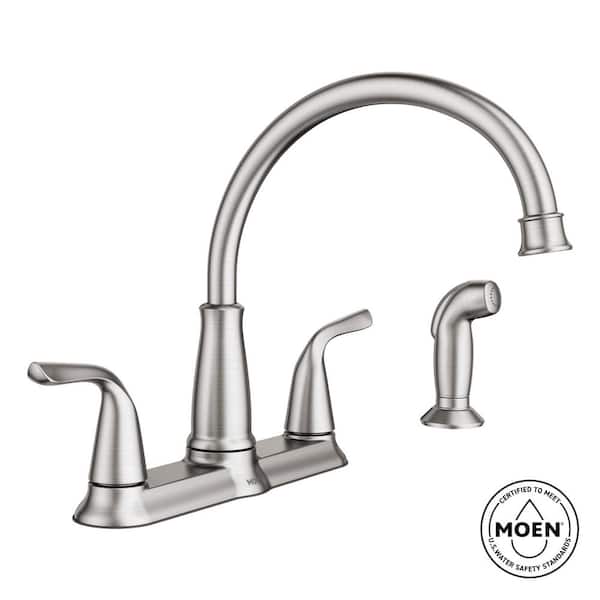 Brecklyn 2-Handle Standard Kitchen Faucet with Side Sprayer in Spot Resist Stainless
