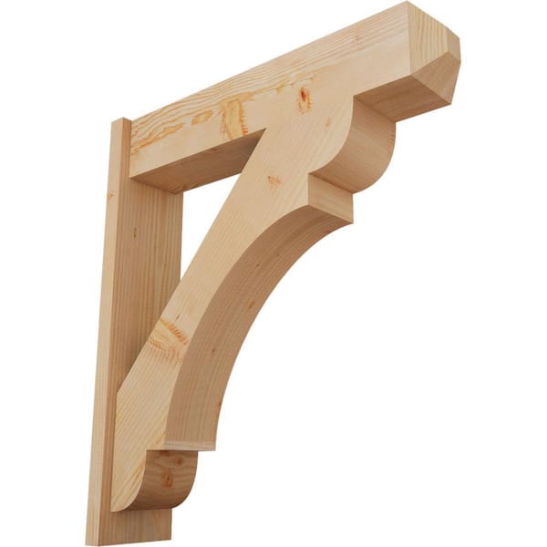 Ekena Millwork 8 in. x 36 in. x 32 in. Douglas Fir Olympic Craftsman Smooth Outlooker