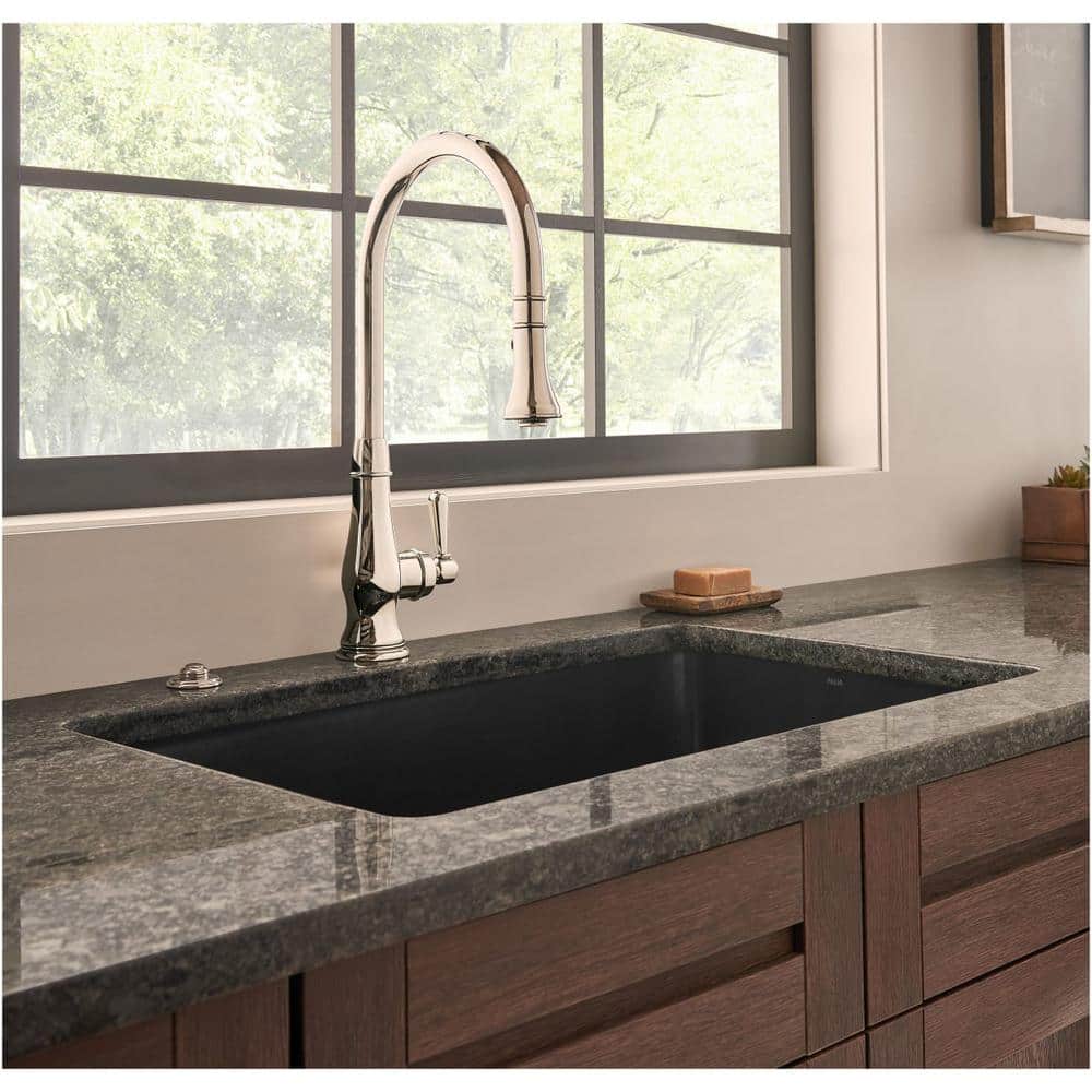 Polished Nickel Brass Pull-Down Kitchen Faucet with Spray