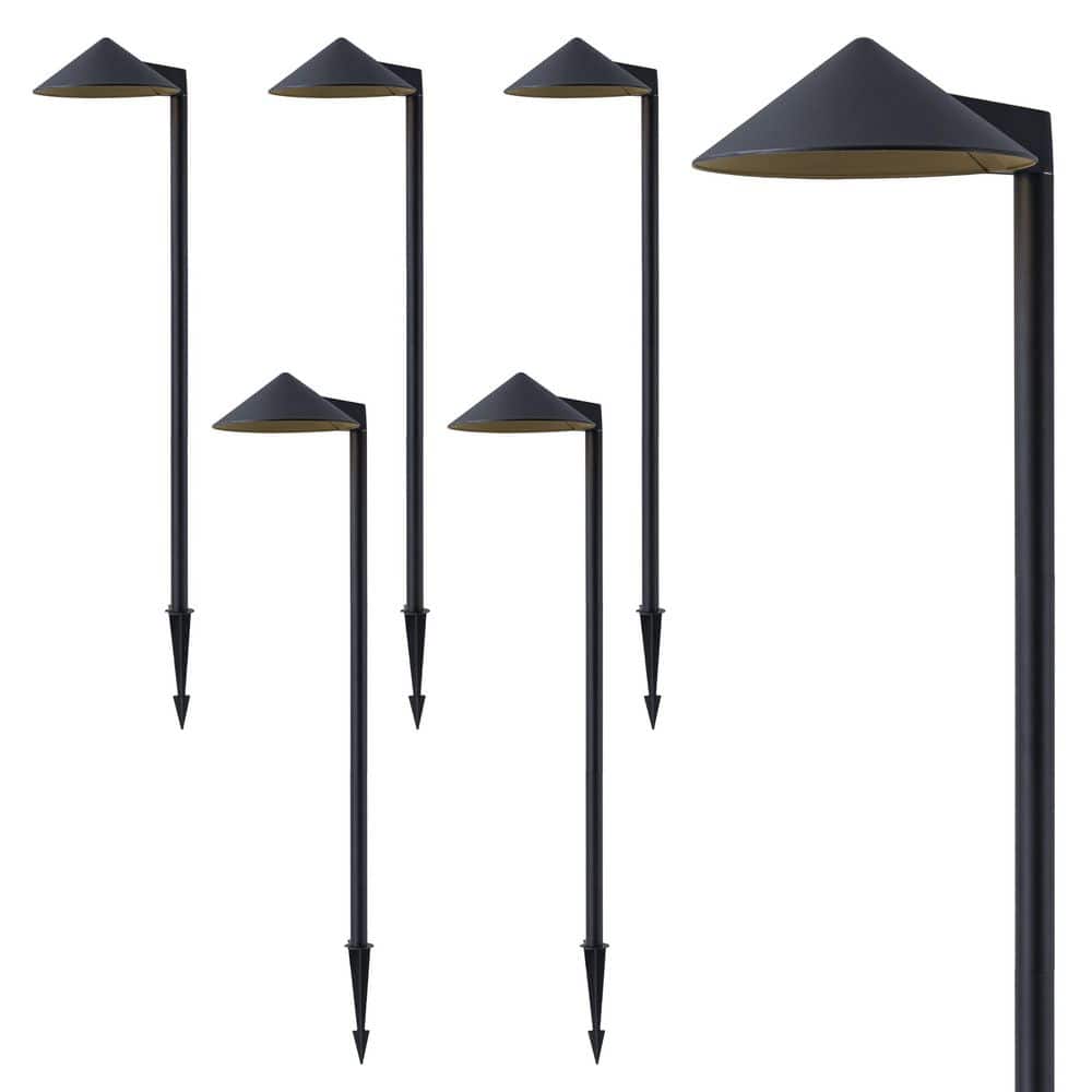 35 in. Low Voltage Black Aluminum Hardwired Integrated LED Weather Resistant Path Light with Acrylic Lens (6-Pack) price history on PriceWatchPro