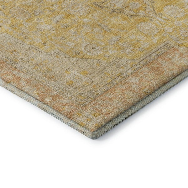 Mayfield Premium Machine Washable Abstract AMF1651 Wheat 9 ft. x 12 ft. Area Rug