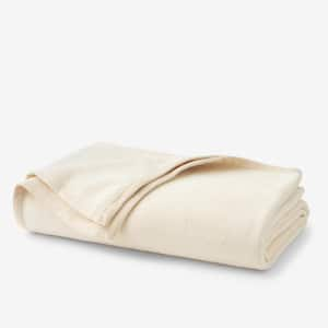 The Company Store Cotton Fleece White Cotton Queen Blanket 85060 Q WHITE The Home Depot