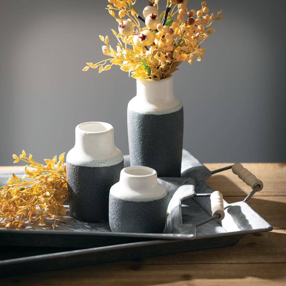 Trio of Timeless Ceramic Vases in White and Black