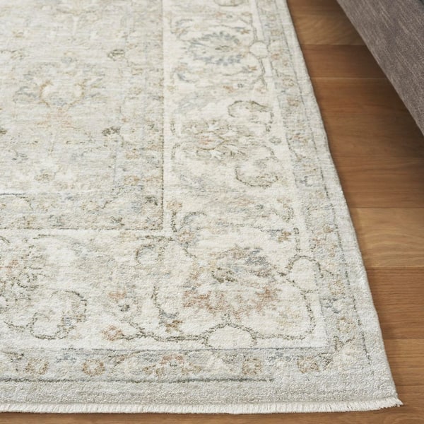 SAFAVIEH April 8 ft. x 10 ft. Ivory/Gray Oriental Floral Area Rug