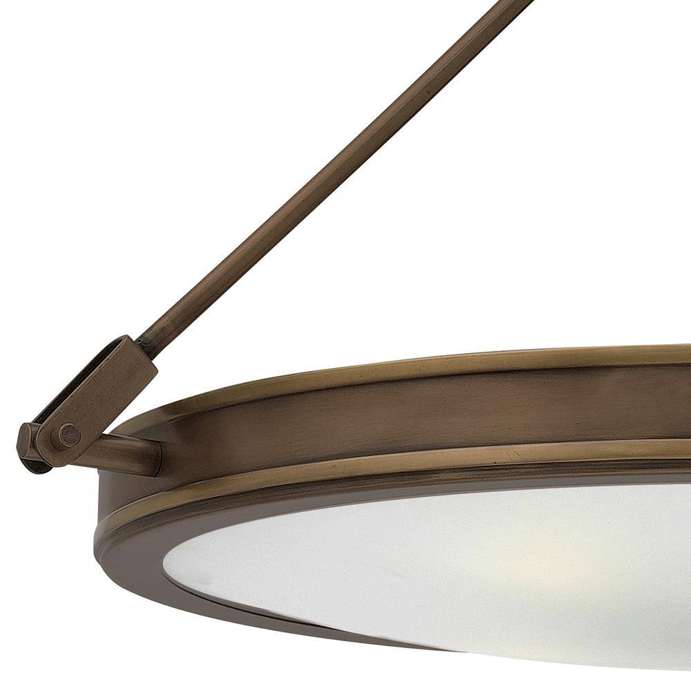 Modern Etched Opal Glass 4-Light Semi-Flush in Light Oiled Bronze