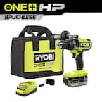 ONE+ HP 18V Brushless Cordless 1/2 in. Hammer Drill Kit with (1) 4.0 Ah High Performance Battery, Charger, and Tool Bag