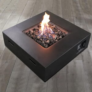 30 in. Square 40000 BTU Black Propane Natural Gas Outdoor Fire Pit Table