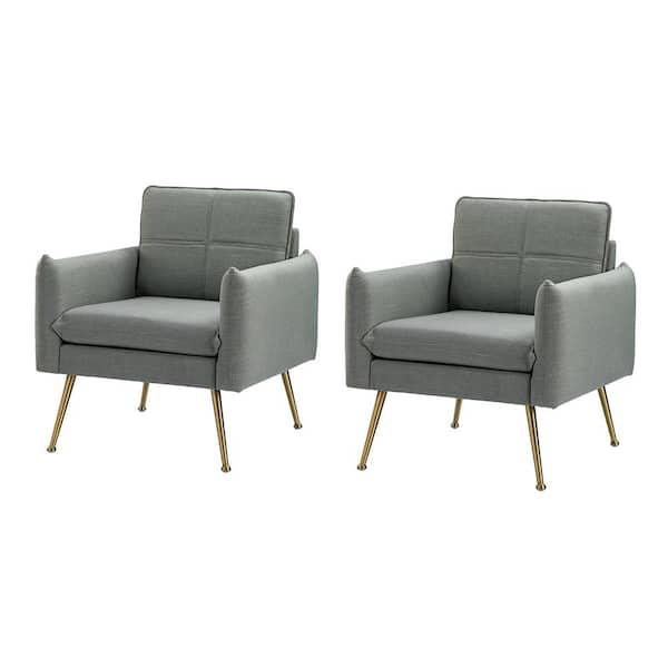 JAYDEN CREATION Nina Sage Armchair with Welt Trim Set of 2