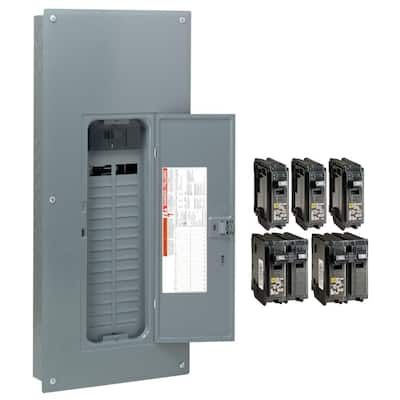 Homeline 200 Amp 30-Space 60-Circuit Indoor Main Breaker Plug-On Neutral Load Center with Cover - Value Pack
