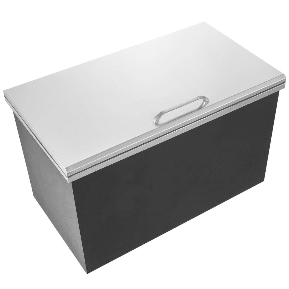 24 x 20 x 15 in. Drop-In Ice Chest 83 qt SUS304 Stainless Steel Commercial Ice Bin Hinged Cover Drain Plug