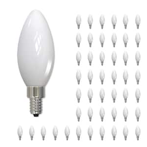 40 - Watt Equivalent Soft White Light B11 (E12) Candelabra Screw Base Dimmable Milky 3000K LED Light Bulb (48-Pack)