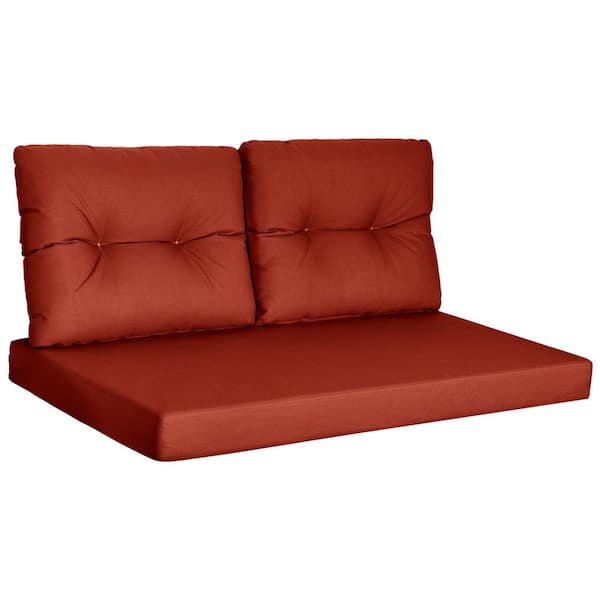 Mximu 48 in. x 24 in. Burnt Orange Waterproof and UV-Resistant Olefin Outdoor Loveseat Cushion Set