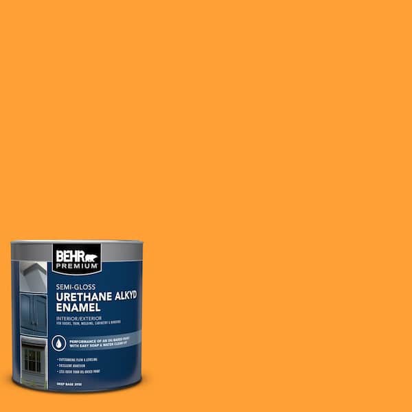 1 qt. #P250-7 Blazing Bonfire Semi-Gloss Enamel Urethane Alkyd Interior/Exterior Paint