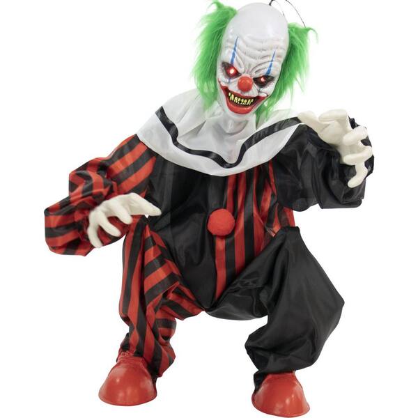 Haunted Hill Farm 5-Ft. Animated Scary Talking Clown Prop w/ Flashing ...