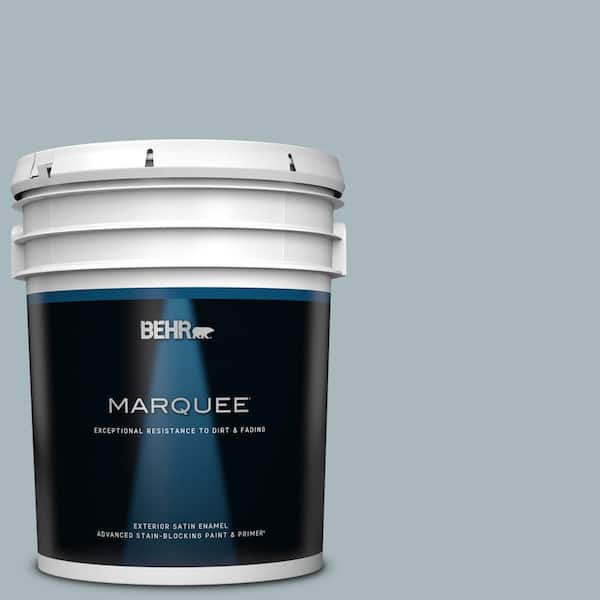 BEHR MARQUEE 5 gal. #N470-3 Half Sea Fog Satin Enamel Exterior Paint & Primer