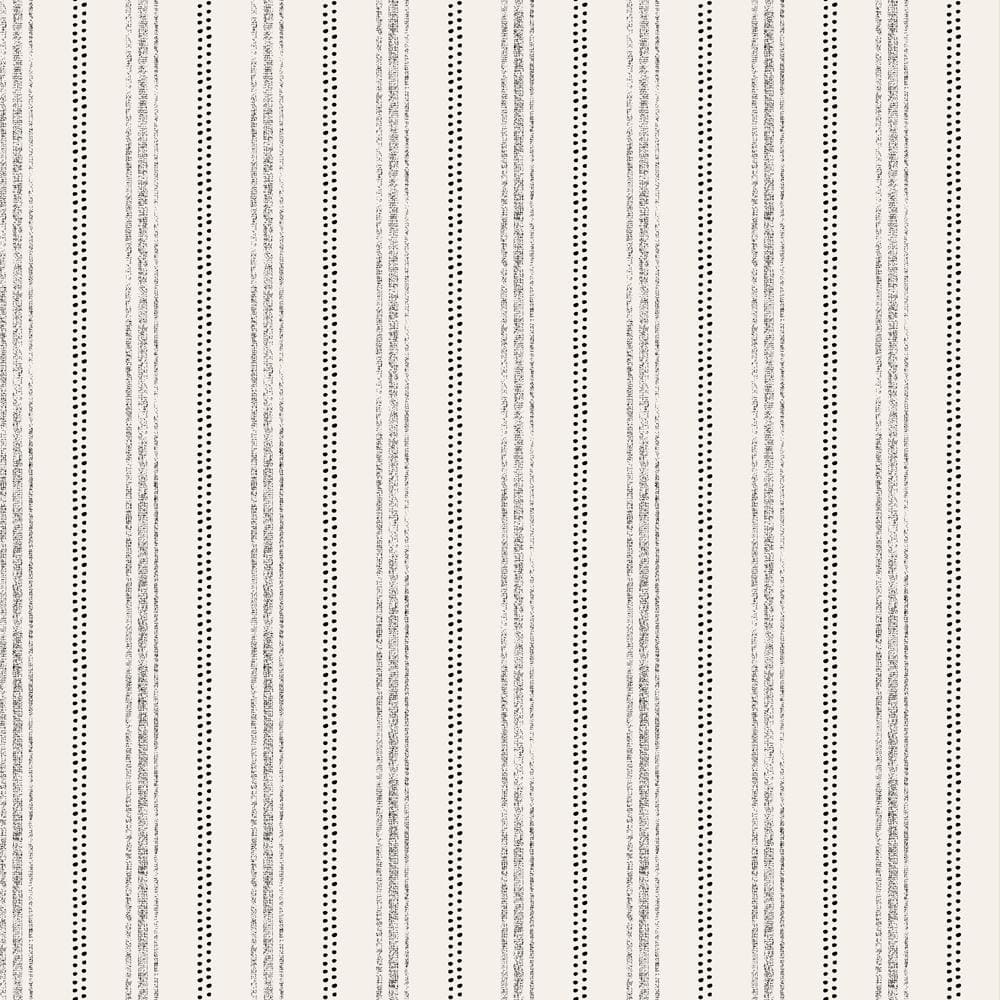 Charcoal and Cotton Nautical Stripe Peel and Stick Wallpaper