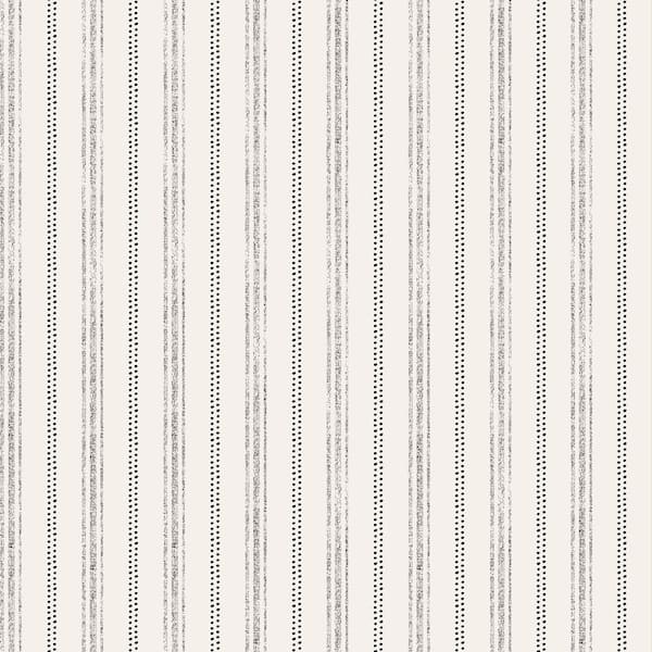 Charcoal and Cotton Nautical Stripe Vinyl Peel and Stick Wallpaper Roll (Covers 28 sq. ft.)