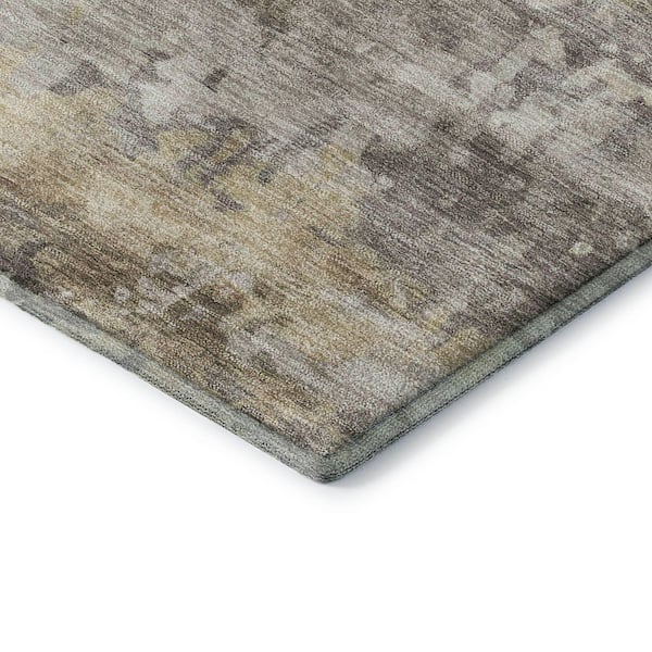 Mayfield Premium Machine Washable Abstract AMF2142 Taupe 10 ft. x 14 ft. Area Rug