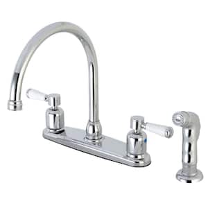 Paris 2-Handle Standard Kitchen Faucet with Side Sprayer in Polished Chrome