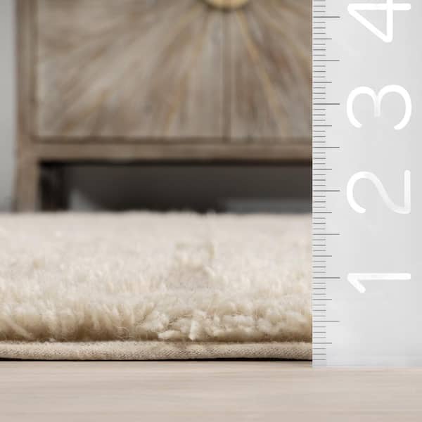 Finlay Modern Wool Machine Washable Area Rug Ivory 8' ft. x 10' ft. Area Rug