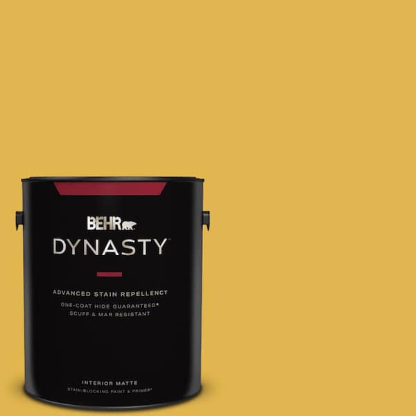 BEHR DYNASTY 1 gal. #360D-6 Yellow Gold Matte Interior Stain-Blocking Paint & Primer
