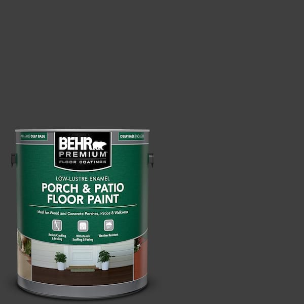 BEHR PREMIUM 1 gal. #ECC-10-2 Jet Black Low-Lustre Enamel Interior/Exterior Porch and Patio Floor Paint